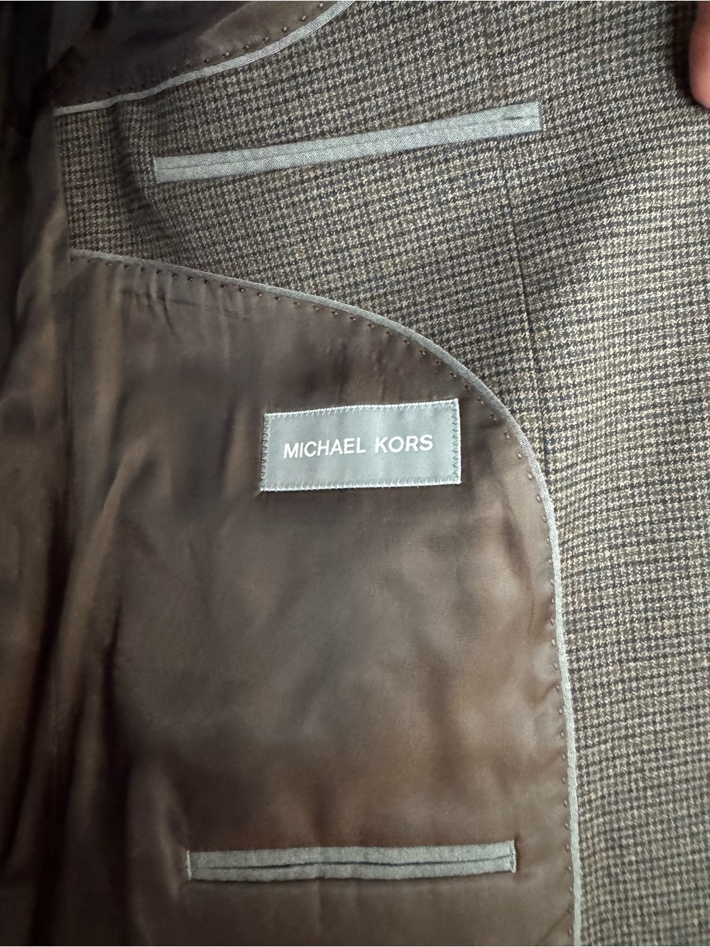 Michael Kors Men's Herringbone Gray Two-Button Blazer - Picture 6 of 6